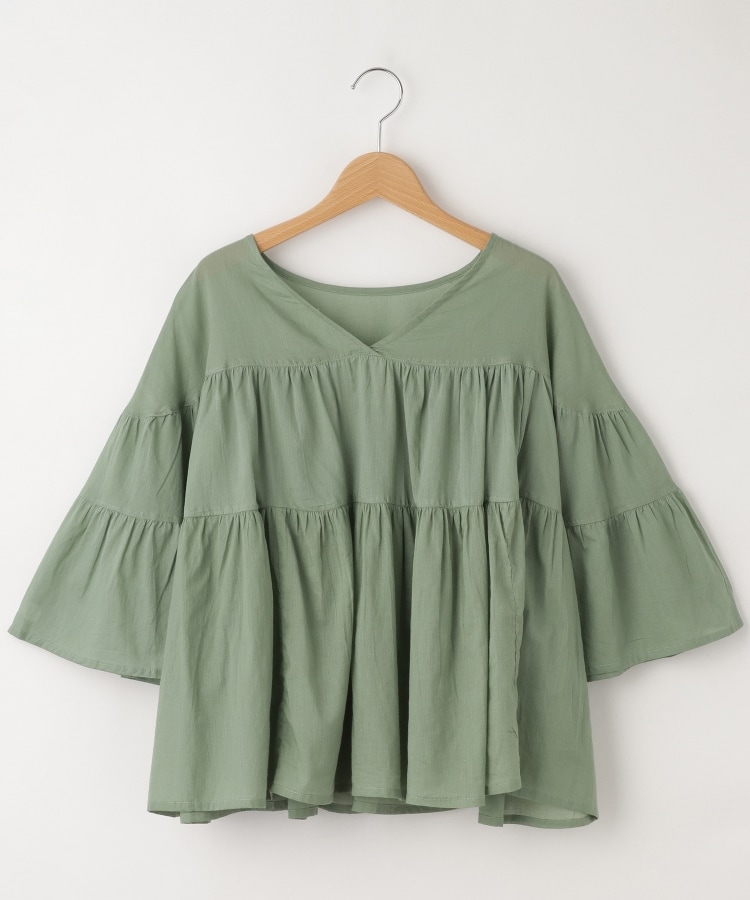 オフプライスストア(ウィメン)(OFF PRICE STORE(Women))のmitis（ミティス） ボリュームティアードブラウス ミントグリーン(021)