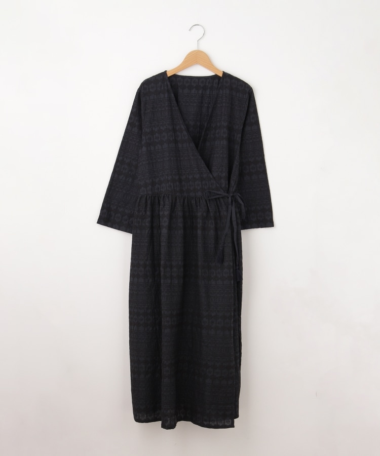 オフプライスストア(ウィメン)(OFF PRICE STORE(Women))のmitis（ミティス） 刺繍7分袖ガウンワンピース ネイビー(093)