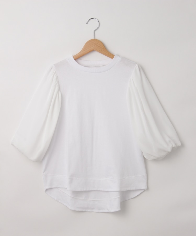 オフプライスストア(ウィメン)(OFF PRICE STORE(Women))のmitis（ミティス） バルーン袖コンビプルオーバー　【SALE/デイリーカジュアル/ボリューム袖】 ホワイト(001)