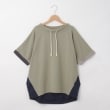 オフプライスストア(ウィメン)(OFF PRICE STORE(Women))のmyke（ミーカ） 配色ルーズハイネックプルオーバー【SALE/カジュアル/きれいめカジュアル/デイリー/ゆったりシルエット】 カーキ(027)
