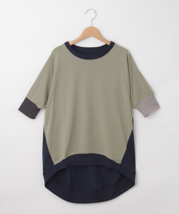 オフプライスストア(ウィメン)(OFF PRICE STORE(Women))のmyke（ミーカ） 配色リブドルマンプルオーバー【SALE/カジュアル/きれいめカジュアル/デイリー/ゆったりシルエット】 カーキ(027)