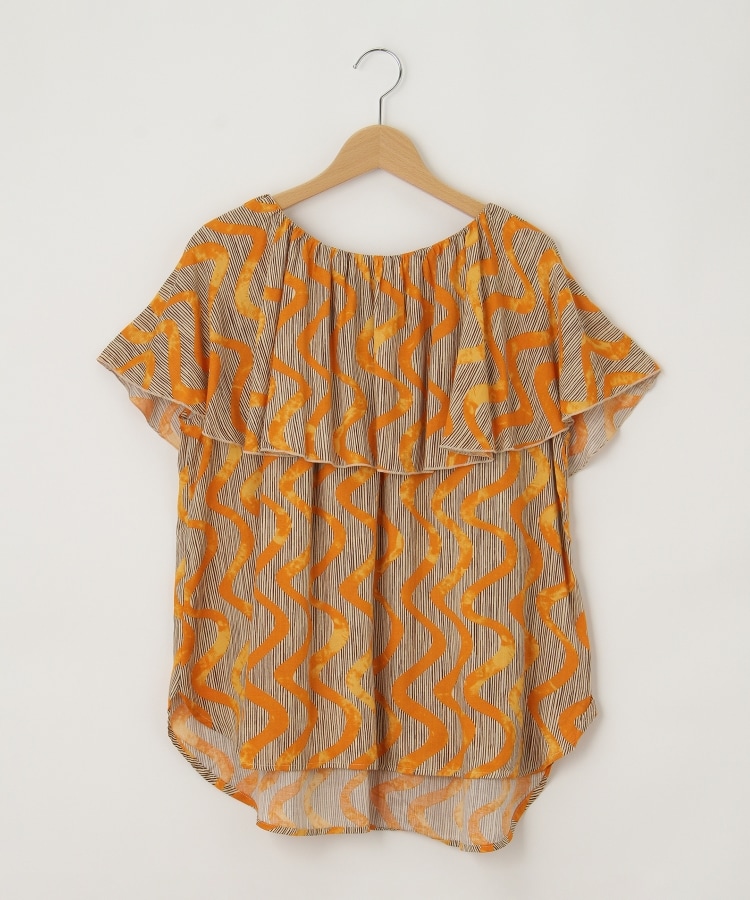 オフプライスストア(ウィメン)(OFF PRICE STORE(Women))のlil nina（リルニーナ） ケープ風プリントブラウス オレンジ(067)