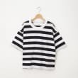 オフプライスストア(ウィメン)(OFF PRICE STORE(Women))のLAITERIE（レイトリー） コットン半袖オーバーサイズボーダーTシャツ 【SALE/カジュアル/デイリー/トレンド/ルーズシルエット/ゆったり】 ネイビー(293)