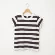 オフプライスストア(ウィメン)(OFF PRICE STORE(Women))のLAITERIE（レイトリー） コットンフレンチ袖ボーダーTシャツ チャコール(214)