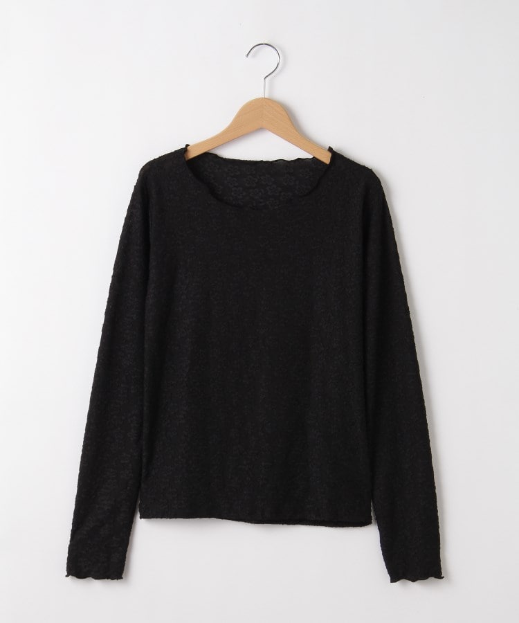 オフプライスストア(ウィメン)(OFF PRICE STORE(Women))のmitis（ミティス） フロッキー花柄カットソー【SALE/セール/カジュアル/デイリー/トレンド/きれいめカジュアル】 ブラック(019)