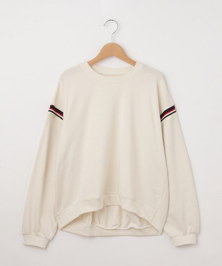 オフプライスストア(ウィメン)(OFF PRICE STORE(Women))のmyke（ミーカ） トリコロールライントレーナー【SALE/セール/カジュアル/デイリー/トレンド/ルーズシルエット/ゆったり】 アイボリー(004)
