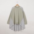 オフプライスストア(ウィメン)(OFF PRICE STORE(Women))のmyke（ミーカ） ストライプコンビトレーナー【SALE/セール/カジュアル/デイリー/トレンド/ルーズシルエット/ゆったり】 グリーン(022)