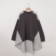 オフプライスストア(ウィメン)(OFF PRICE STORE(Women))のmyke（ミーカ） ストライプコンビトレーナー【SALE/セール/カジュアル/デイリー/トレンド/ルーズシルエット/ゆったり】 チャコールグレー(014)