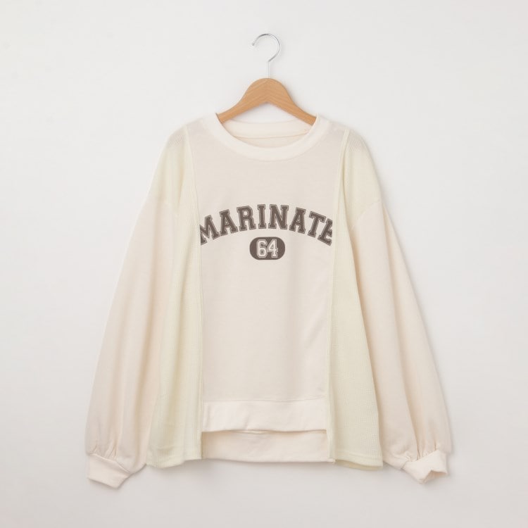 オフプライスストア(ウィメン)(OFF PRICE STORE(Women))のmyke（ミーカ） ロゴワッフルコンビ切り替えトレーナー【SALE/セール/カジュアル/デイリー/トレンド/ルーズシルエット/ゆったり】 スウェット・トレーナー