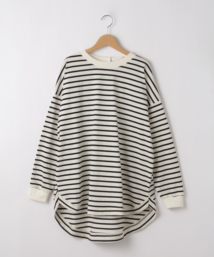 オフプライスストア(ウィメン)(OFF PRICE STORE(Women))のmyke（ミーカ） 後ろボタンカットソー【SALE/セール/カジュアル/デイリー/トレンド/ルーズシルエット/ゆったり】 ボーダー(201)