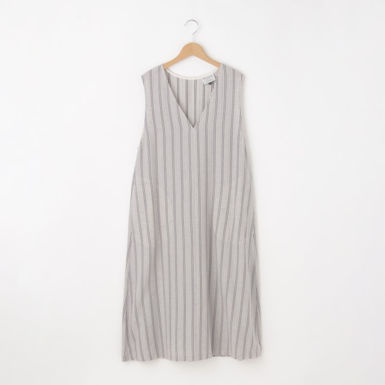 オフプライスストア(ウィメン)(OFF PRICE STORE(Women))のVent d' ouest per Leminor(ヴァンドウェスト パー ルミノール） 深Vネックストライプワンピース【SALE/セール/オフプライス/カジュアル/デイリー/トレンド】 マキシ・ロングワンピース