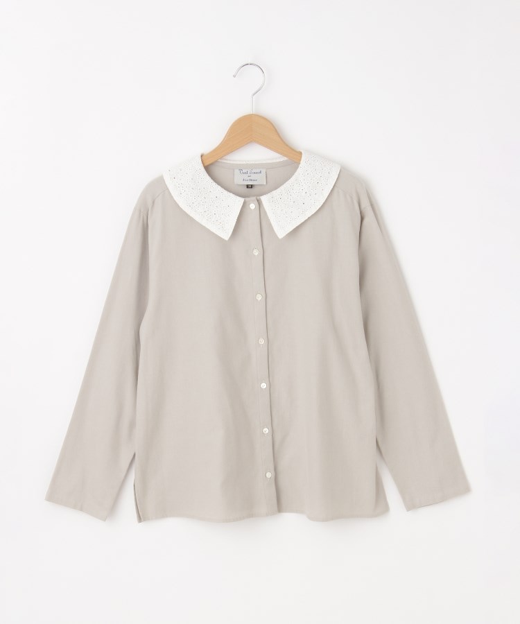 オフプライスストア(ウィメン)(OFF PRICE STORE(Women))のVent d' ouest per Leminor(ヴァンドウェスト パー ルミノール） レースカラーブラウス ライトグレー(011)
