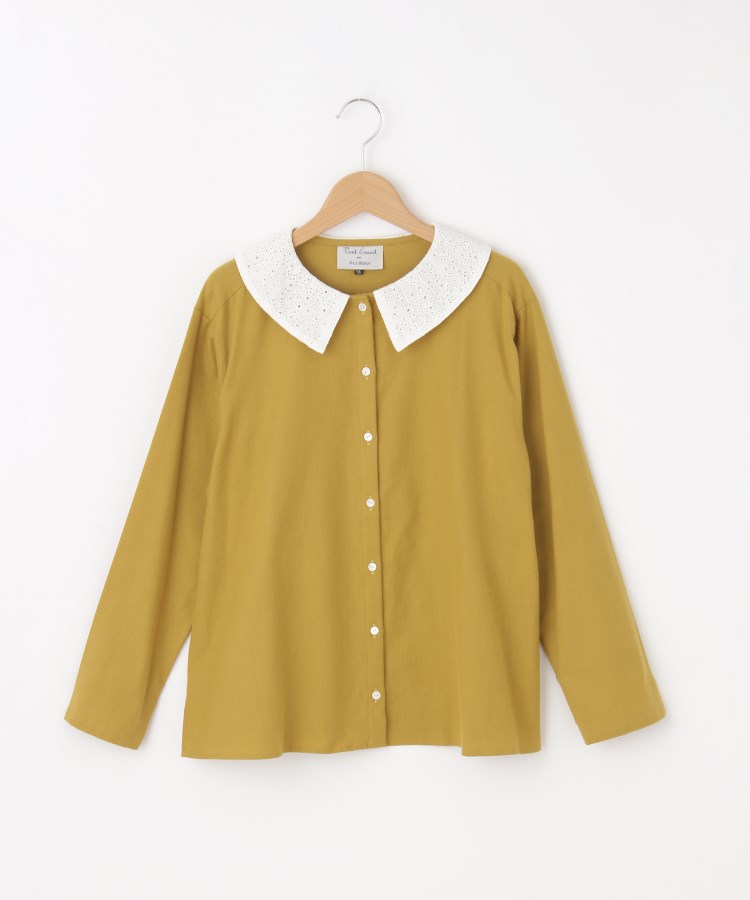 オフプライスストア(ウィメン)(OFF PRICE STORE(Women))のVent d' ouest per Leminor(ヴァンドウェスト パー ルミノール） レースカラーブラウス マスタード(033)