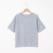 オフプライスストア(ウィメン)(OFF PRICE STORE(Women))のmitis（ミティス） ウェーブジャガードクルーネックカットソー【SALE/セール/カジュアル/デイリー/トレンド/きれいめカジュアル】 ブルー(091)