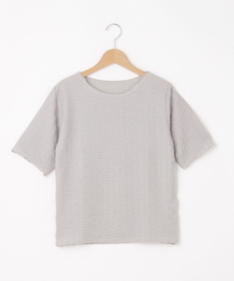 オフプライスストア(ウィメン)(OFF PRICE STORE(Women))のmitis（ミティス） シャーリングクルーネックカットソー【SALE/セール/カジュアル/デイリー/トレンド/きれいめカジュアル】 グレー(012)