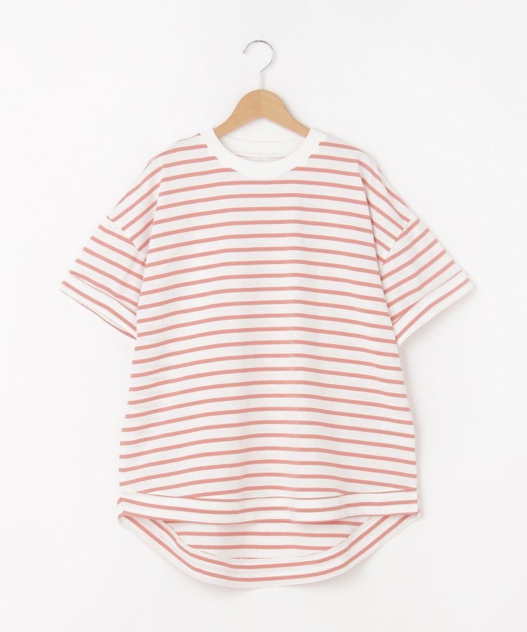 オフプライスストア(ウィメン)(OFF PRICE STORE(Women))のmyke（ミーカ） ボーダーTシャツ【SALE/セール/カジュアル/デイリー/トレンド/ゆったり/体型カバー】 ピンク(072)