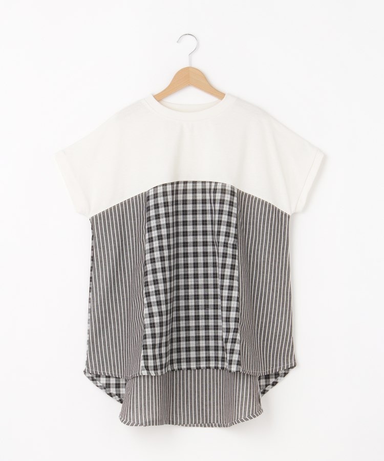 オフプライスストア(ウィメン)(OFF PRICE STORE(Women))のmyke（ミーカ） 異素材フィッシュテールTシャツ【SALE/セール/カジュアル/デイリー/トレンド/ゆったり/体型カバー】1