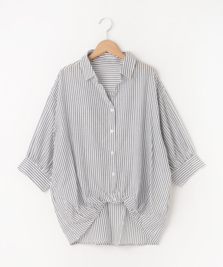 オフプライスストア(ウィメン)(OFF PRICE STORE(Women))のmitis（ミティス） フィッシュテールストライプシャツ【SALE/セール/カジュアル/デイリー/トレンド/きれいめカジュアル】 ホワイト(092)