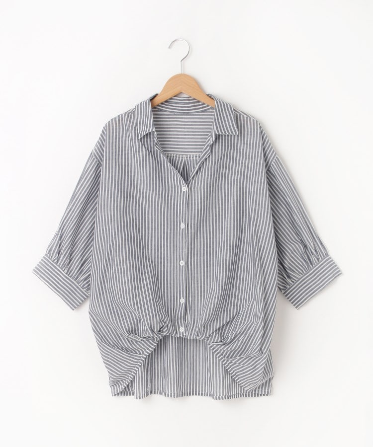 オフプライスストア(ウィメン)(OFF PRICE STORE(Women))のmitis（ミティス） フィッシュテールストライプシャツ【SALE/セール/カジュアル/デイリー/トレンド/きれいめカジュアル】 ブルー(093)