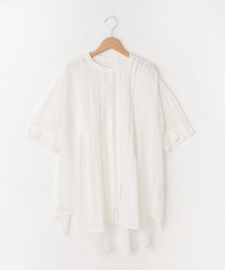 オフプライスストア(ウィメン)(OFF PRICE STORE(Women))のmitis（ミティス） プリーツロングシャツ【SALE/セール/カジュアル/デイリー/トレンド/ゆったり】 ホワイト(001)
