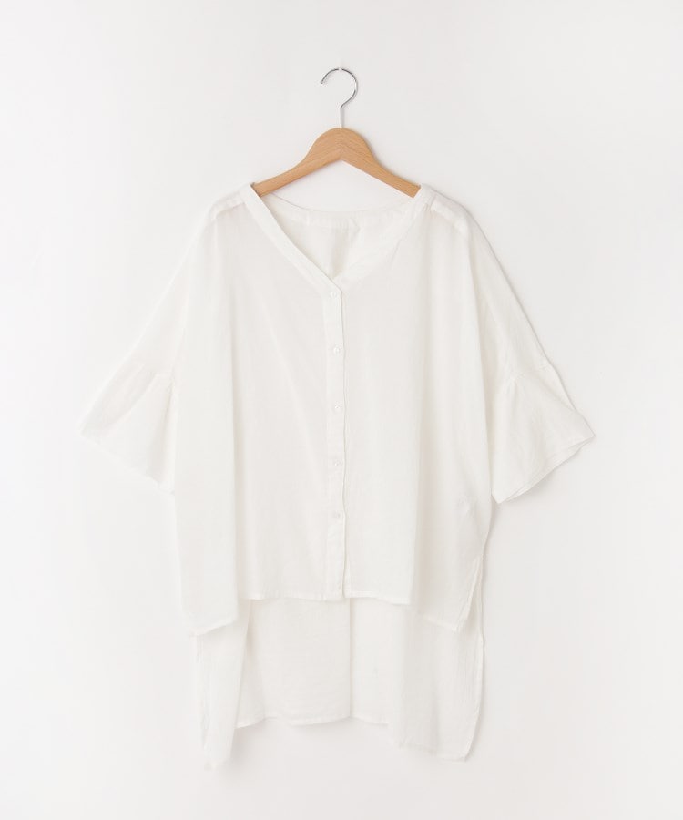 オフプライスストア(ウィメン)(OFF PRICE STORE(Women))のmitis（ミティス） フィッシュテールロングシャツ【SALE/セール/カジュアル/デイリー/トレンド/ゆったり/体型カバー】 ホワイト(001)