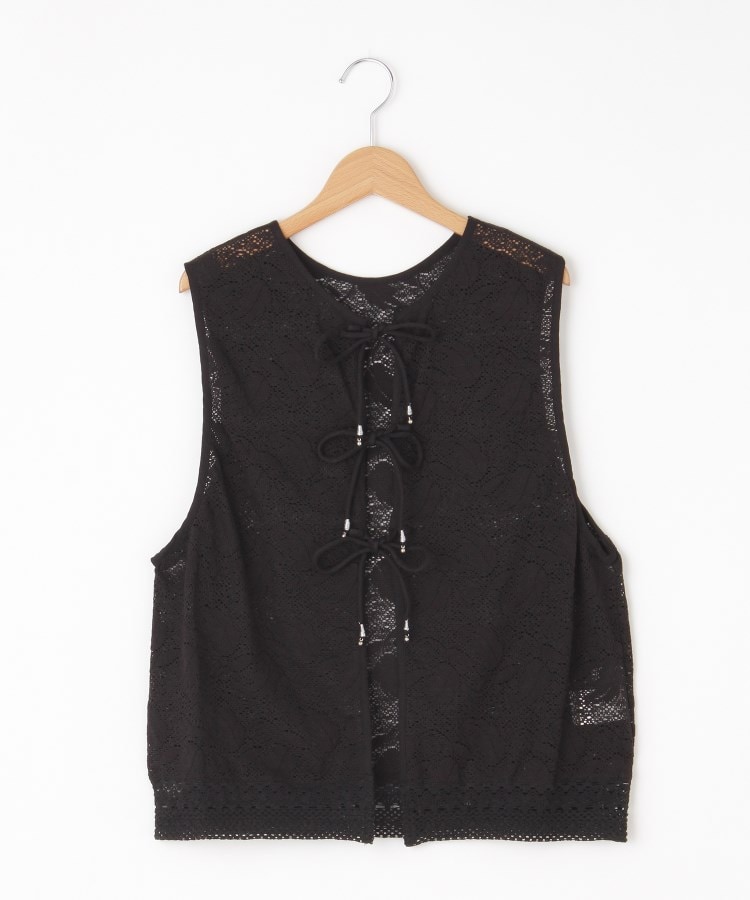 オフプライスストア(ウィメン)(OFF PRICE STORE(Women))のLEMELANGE(ル・メランジュ） 透かし編みベスト【SALE/セール/オフプライス/カジュアル/デイリー/トレンド/きれいめカジュアル】 ブラック(019)