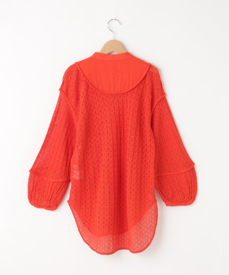 LEMELANGE(ル・メランジュ) 透かし編みロングシャツ(シャツ LEMELANGE(ル・メランジュ) 透かし編みロングシャツ(シャツ