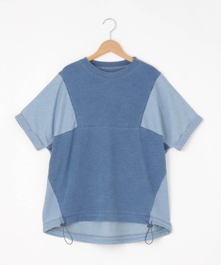 オフプライスストア(ウィメン)(OFF PRICE STORE(Women))のmyke（ミーカ） 裾ドロスト付きコンビデニムカットソー【SALE/セール/カジュアル/デイリー/トレンド/ゆったり/体型カバー】 ライトブルー(092)