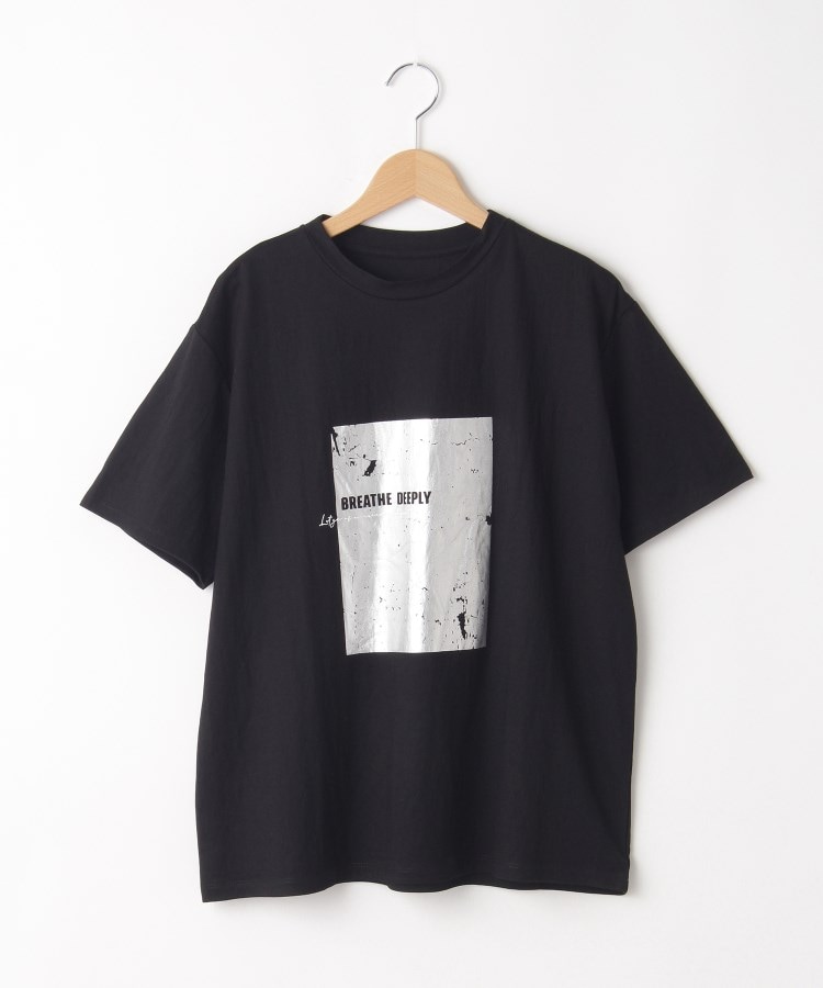 オフプライスストア(ウィメン)(OFF PRICE STORE(Women))のmitis（ミティス） フロントメタルデザインTシャツ【SALE/セール/カジュアル/デイリー/トレンド】 ブラック(019)