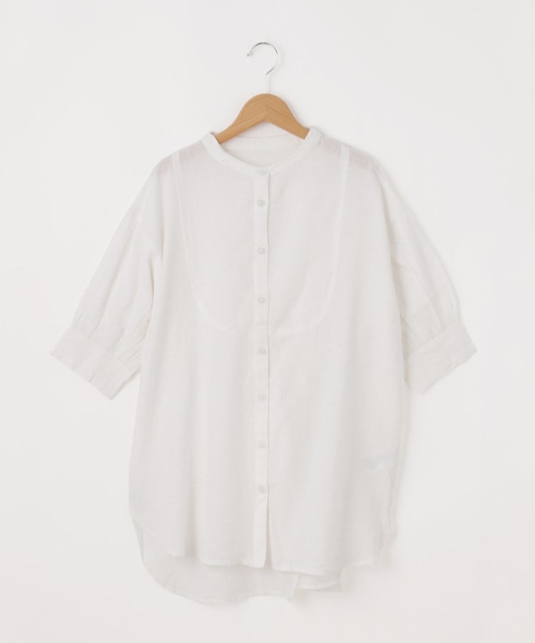オフプライスストア(ウィメン)(OFF PRICE STORE(Women))のmitis（ミティス） バックリボンコットンリネンチュニック【SALE/セール/カジュアル/デイリー/トレンド/ルーズシルエット】 ホワイト(001)