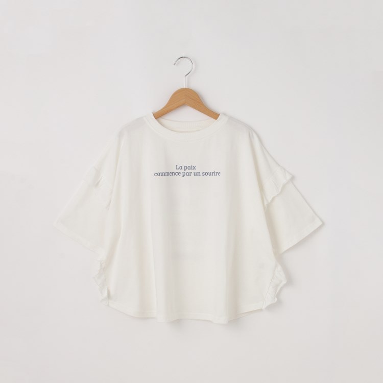 オフプライスストア(ウィメン)(OFF PRICE STORE(Women))のmyke（ミーカ） フリル袖バックプリントTシャツ【SALE/セール/カジュアル/デイリー/トレンド/ゆったり/体型カバー】 Ｔシャツ