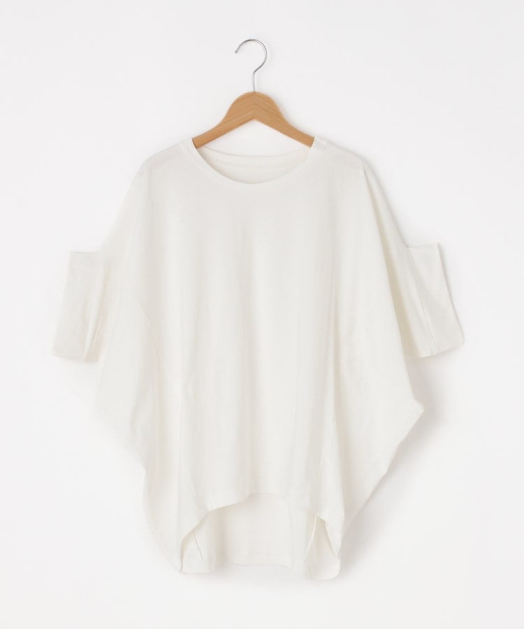 オフプライスストア(ウィメン)(OFF PRICE STORE(Women))のmitis（ミティス） 変形スリーブカットソー【SALE/セール/オフプライス/カジュアル/デイリー/トレンド/ゆったり/体型カバー】 ホワイト(001)