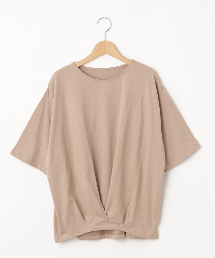 オフプライスストア(ウィメン)(OFF PRICE STORE(Women))のmitis（ミティス） 裾タックカットソー【SALE/セール/オフプライス/カジュアル/デイリー/トレンド/ゆったり/体型カバー】 ベージュ(052)