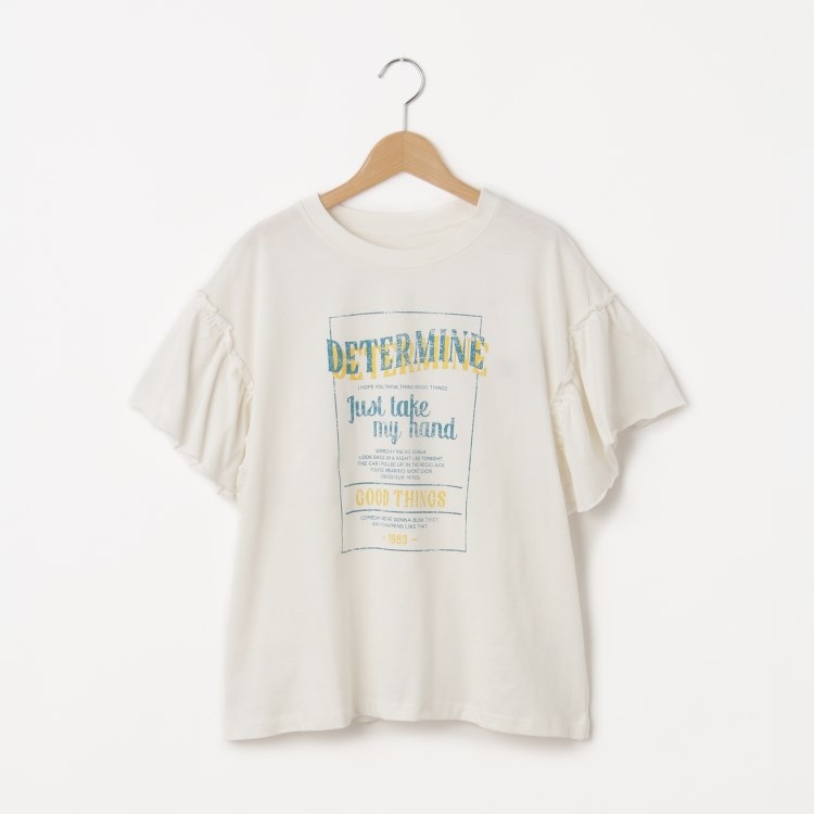 オフプライスストア(ウィメン)(OFF PRICE STORE(Women))のmyke（ミーカ） 袖フリルプリントTシャツ【SALE/セール/オフプライス/カジュアル/デイリー/トレンド】 Ｔシャツ