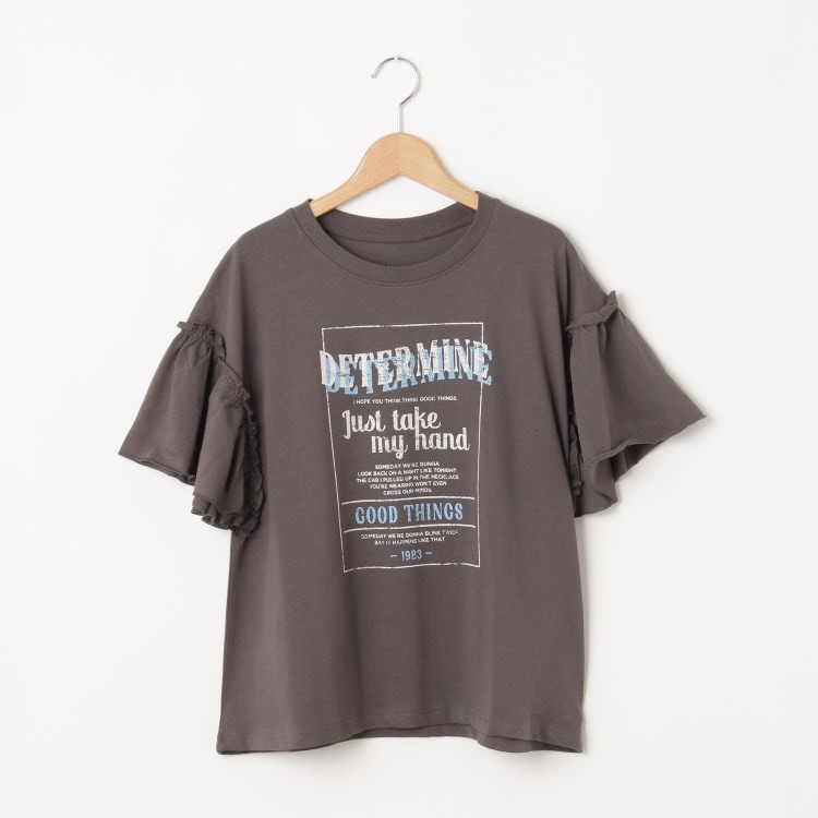 オフプライスストア(ウィメン)(OFF PRICE STORE(Women))のmyke（ミーカ） 袖フリルプリントTシャツ【SALE/セール/オフプライス/カジュアル/デイリー/トレンド】 Ｔシャツ
