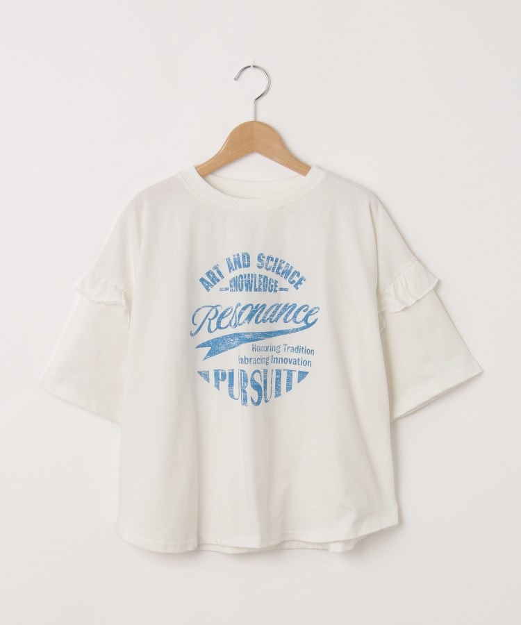 オフプライスストア(ウィメン)(OFF PRICE STORE(Women))のmyke（ミーカ） 袖フリルプリントTシャツ【SALE/セール/オフプライス/カジュアル/デイリー/トレンド】1