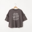 オフプライスストア(ウィメン)(OFF PRICE STORE(Women))のmyke（ミーカ） 袖フリルプリントTシャツ【SALE/セール/オフプライス/カジュアル/デイリー/トレンド】 チャコールグレー(014)