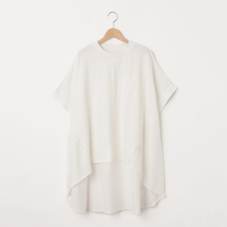オフプライスストア(ウィメン)(OFF PRICE STORE(Women))のmyke（ミーカ） コンビ生地ロングカットソー【SALE/セール/オフプライス/カジュアル/デイリー/トレンド/ゆったり/体型カバー】 カットソー