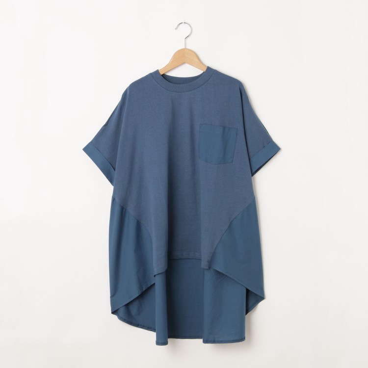 オフプライスストア(ウィメン)(OFF PRICE STORE(Women))のmyke（ミーカ） コンビ生地ロングカットソー【SALE/セール/オフプライス/カジュアル/デイリー/トレンド/ゆったり/体型カバー】 カットソー