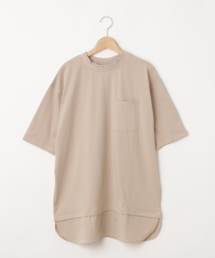 オフプライスストア(ウィメン)(OFF PRICE STORE(Women))のmyke（ミーカ） コンビ生地ロングカットソー【SALE/セール/オフプライス/カジュアル/デイリー/トレンド/ゆったり ベージュ(052)