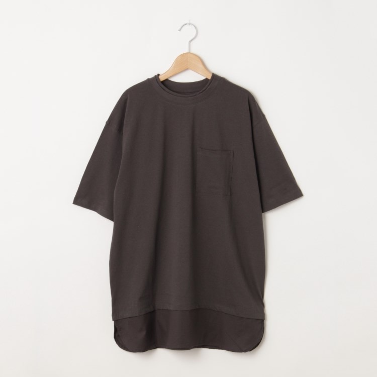 オフプライスストア(ウィメン)(OFF PRICE STORE(Women))のmyke（ミーカ） コンビ生地ロングカットソー【SALE/セール/オフプライス/カジュアル/デイリー/トレンド/ゆったり カットソー