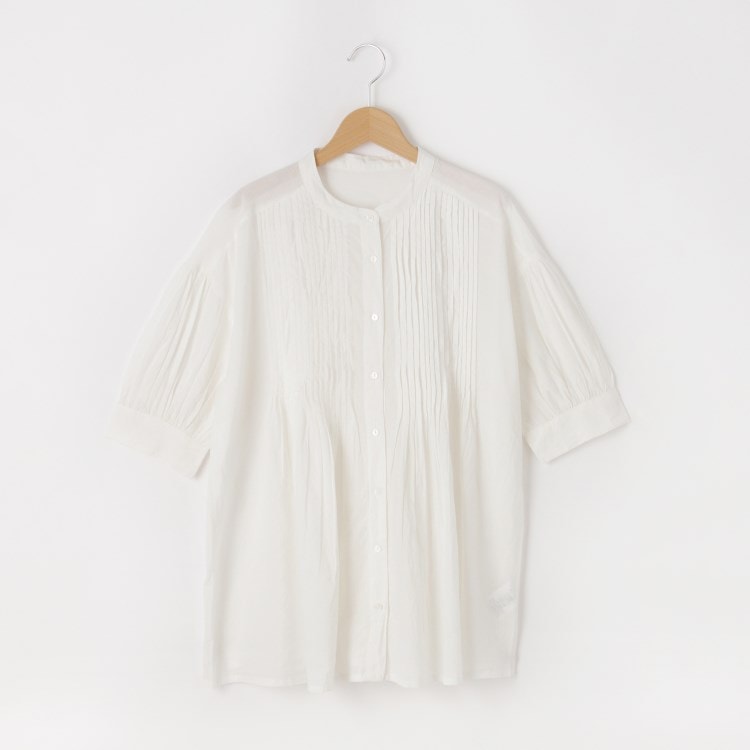オフプライスストア(ウィメン)(OFF PRICE STORE(Women))のmitis（ミティス） コットンギャザーブラウス【SALE/セール/オフプライス/カジュアル/デイリー/トレンド/ゆったり/体型カバー】 シャツ・ブラウス