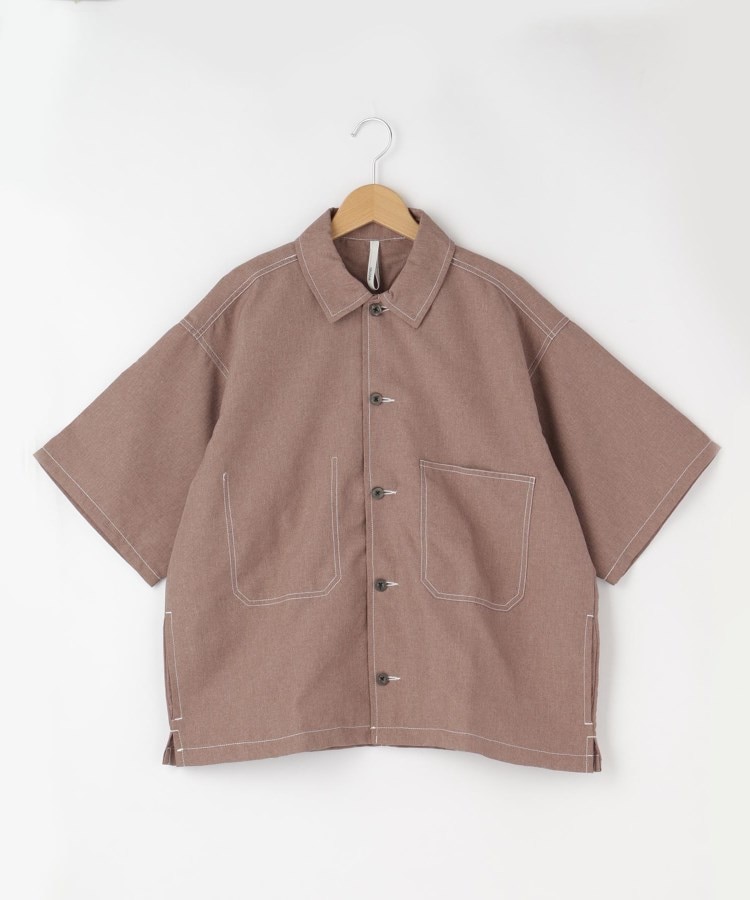 オフプライスストア(メンズ)(OFF PRICE STORE(Mens))のHALHAM ステッチ半袖シャツ キャメル(041)