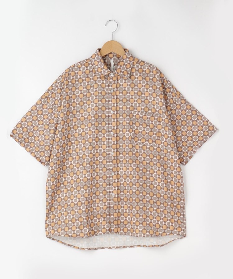 オフプライスストア(メンズ)(OFF PRICE STORE(Mens))のHALHAM ドロップショルダー半袖シャツ ブラウン(112)