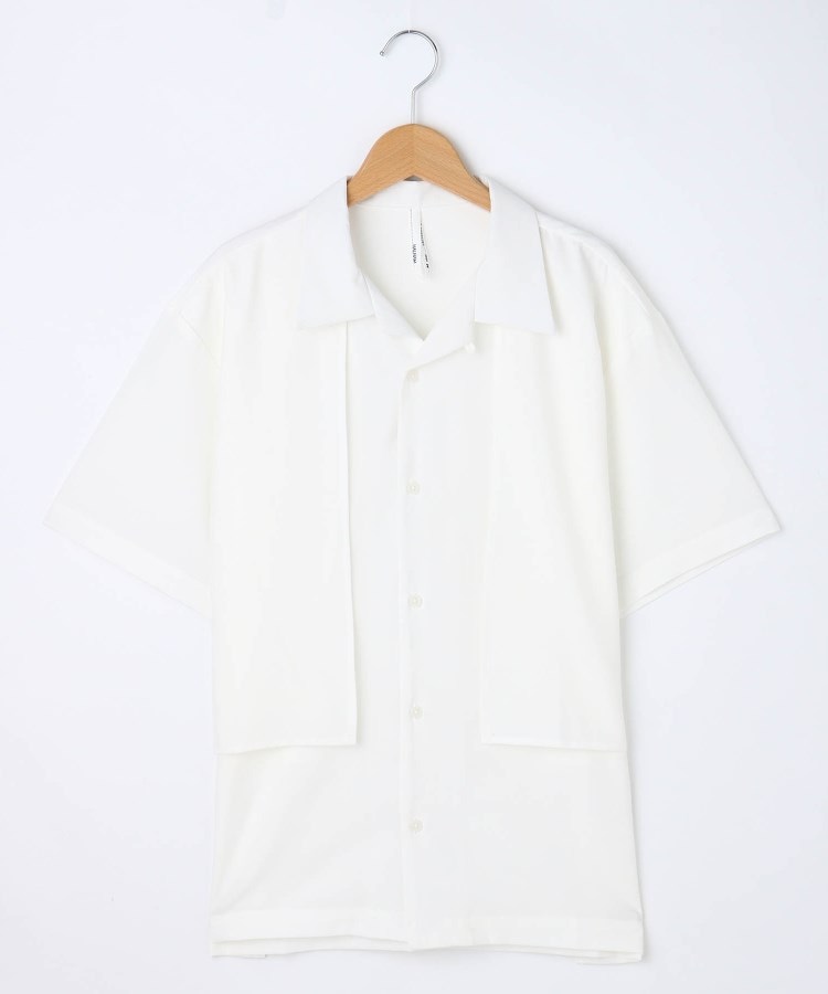 オフプライスストア(メンズ)(OFF PRICE STORE(Mens))のHALHAM オープンカラーケープシャツ ホワイト(001)