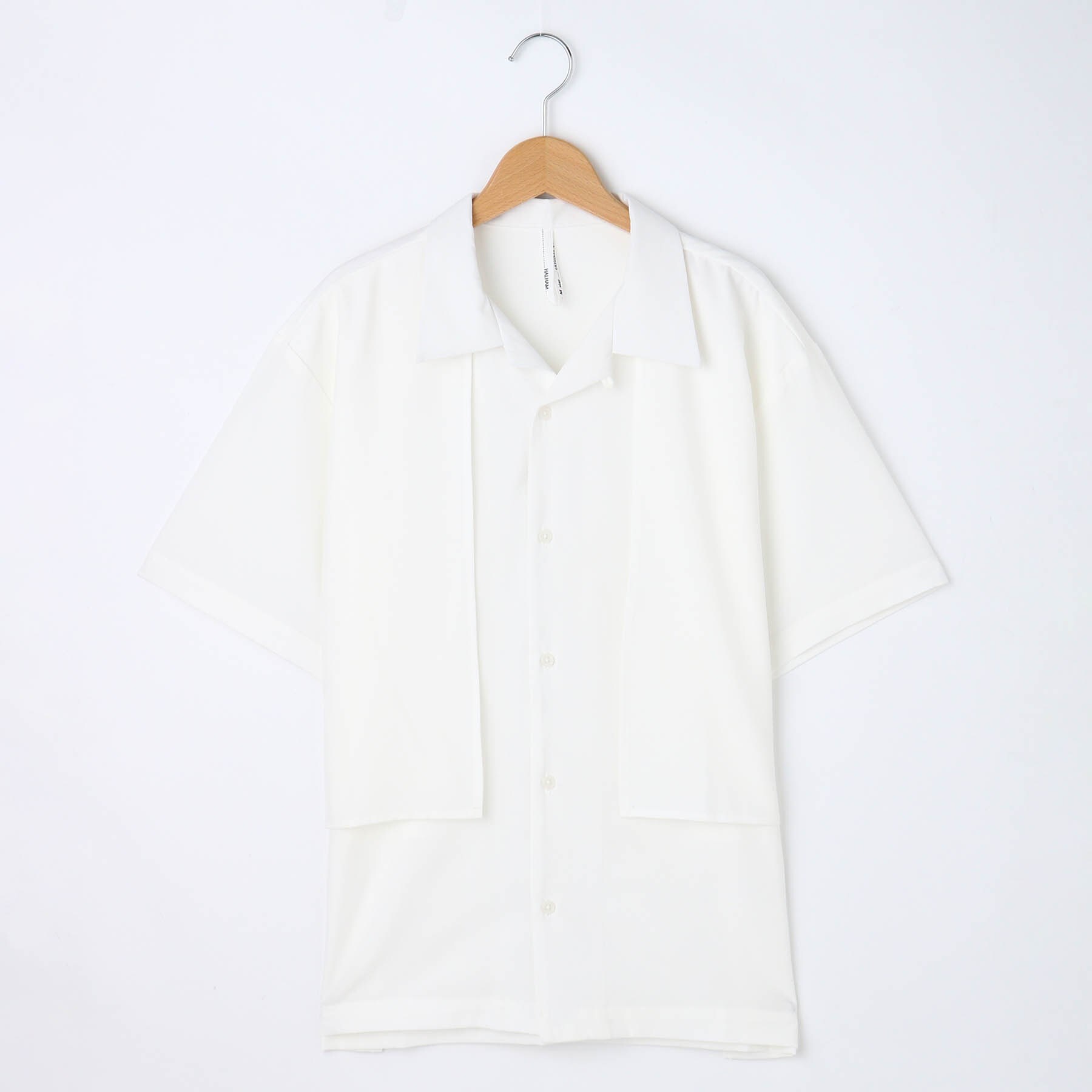オフプライスストア(メンズ)(OFF PRICE STORE(Mens))のHALHAM オープンカラーケープシャツ ホワイト(001)