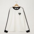 オフプライスストア(メンズ)(OFF PRICE STORE(Mens))のHALHAM（ハルハム） 2本ラインハートロゴ刺しゅうロンT ホワイト(001)