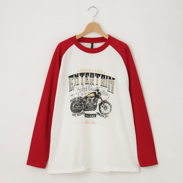 オフプライスストア(メンズ)(OFF PRICE STORE(Mens))のHALHAM（ハルハム） 配色ラグランプリントロンT【SALE/カジュアル/デイリー/トレンド/ストリート/スポーティースタイル/ユニセックス】 カットソー