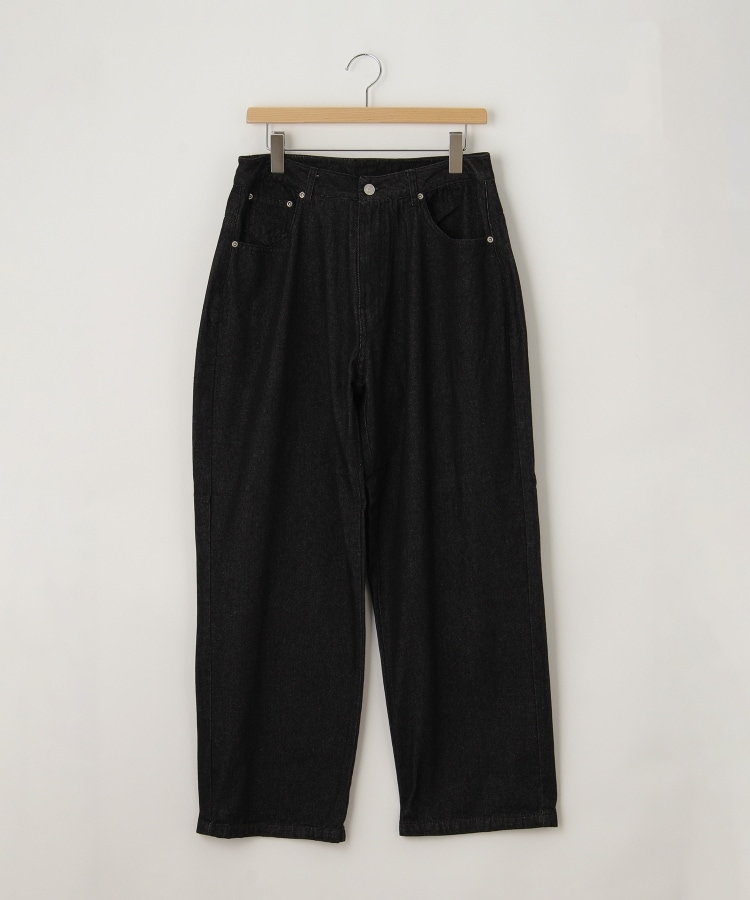 オフプライスストア(メンズ)(OFF PRICE STORE(Mens))のHALHAM（ハルハム） ワイドストレートデニムパンツ【SALE/カジュアル/デイリー/トレンド/ルーズシルエット/ストリート/スポーティースタイル】 ブラックワンウォッシュ(019)