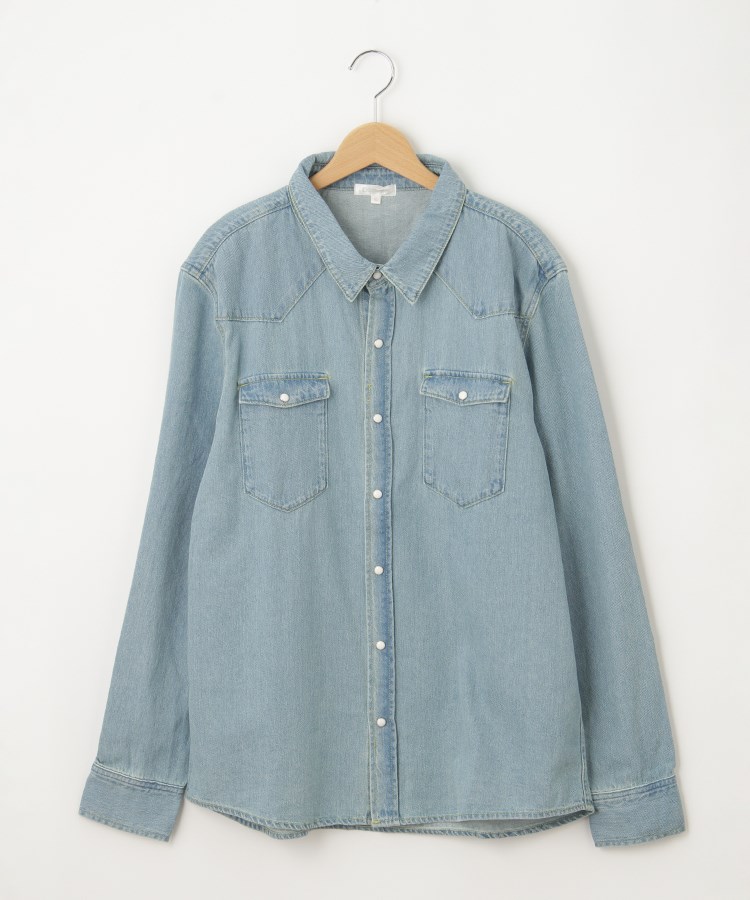 オフプライスストア(メンズ)(OFF PRICE STORE(Mens))のEnjouemen（エンジョウメン） スナップボタンデニムシャツ【SALE/カジュアル/デイリー/トレンド/ストリート/ユニセックス】 サックス(091)